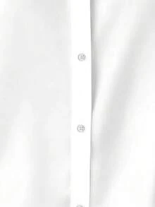 Plus Size Women Casual Basic Long Sleeve Shirt White - White - View 5