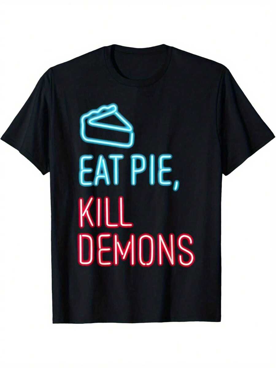 Eat Pie Demons - T-Shirt - Black - View 1