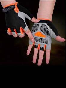 Summer Half Finger Cycling Gloves, Breathable And Sweat-Absorbent, Anti-Slip Mountain Bike Sports Gloves For Men And Women Halloween - A - View 2