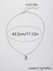 Collar de clavícula con colgante elegante y fresco de gota de agua con circonita, cadena de clavícula simple - Plateado - Ver 2