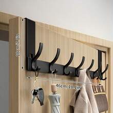 1 Space-Saving Over-The-Door Hook - No Drilling Required, Made Of Premium Space Aluminum, Easy Installation, Multi-Purpose Hook, Suitable For Bathroom And Bedroom, Multi-Functional Storage Solution - Multicolor - View 9