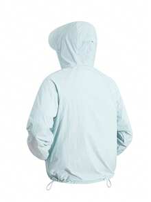 Driftmere Men's Lightweight Quick-Dry Windbreaker Jacket With Face Mask, Outdoor Sun Protection Sport - Baby Blue - View 4