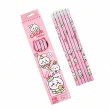 chiikawa Bộ 1 bút chì gỗ Jiyikawa hình hoạt hình dễ thương, cỡ HB, hình chú bé Usachi nhỏ, thích hợp làm quà tặng ngày lễ cho bạn bè và người hâm mộ (kiểu ngẫu nhiên). - Nhiều màu - Xem 6