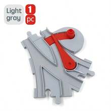 Train Track Building Blocks Accessories Toy,Classic Railway Track With Curved Tracks,Straight Tracks,Switches Tracks,Crossover - Compatible With All Major Brands, Big Blocks Tracks Toy For Kid - Light Grey - View 9