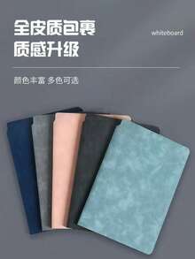 便携式时尚A5可重复使用白板笔记本：周计划本、仿皮便签本、赠送白板笔和擦白布 - 彩色 - 查看 1