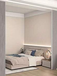 可折叠磁性纱门,加厚夏季空调隔热帘,卧室厨房隔断帘,无需钻孔,适用于客厅、卧室、厨房,多种颜色和尺寸可选,易于维护,优雅的客厅/卧室隔断帘,可折叠设计,质地光滑 - o - 查看 3