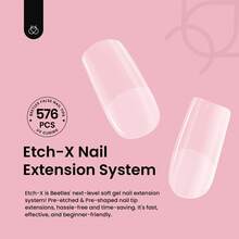Beetles Soft Gel Nail Tips Short Almond 288pcs In 12 Sizes, Etch-X Pre-Etched Full Cover Acrylic Fake Nails Art - Square Short 576pcs (Etch X Nail Tips) - View 2