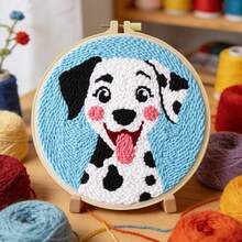 1pc Punch Needle Embroidery Kit, 20*20cm/7.8*7.8in, Includes Pre-Printed Pattern, Yarn, Embroidery Hoop And Needle Tools, Handmade Embroidery DIY Kit, Suitable For Adult Beginners, Home Gift, Women's Sewing Gift - A - View 14
