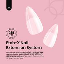 Beetles Soft Gel Nail Tips Short Almond 288pcs In 12 Sizes, Etch-X Pre-Etched Full Cover Acrylic Fake Nails Art - Bộ móng giả màu hạnh nhân cỡ trung bình 288 chiếc (móng giả phủ mờ hoàn toàn) - Xem 2