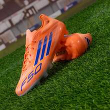 Adidas 男鞋女鞋 新款運動鞋比賽訓練實戰F50 ELITE 2G/3G AG足球鞋 - 橙色/藍色 - 查看 2