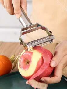 Dụng cụ gọt vỏ và bào rau củ quả 2 trong 1 bằng thép không gỉ, 1 chiếc - Bạc - Xem 7