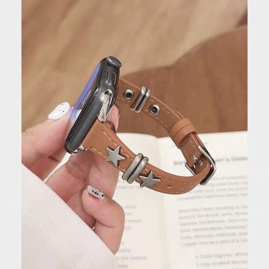 1条表带，朋克风真皮表带，带扣，适用于38mm、40mm、41mm、42mm、44mm、45mm、46mm、49mm的Ultra 10/9/8/7/6/5/4/3/2/1 SE系列手表，女士款