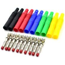 10 Uds. Sello de  aislado protección cubierto 4mm conectores Banana soldadura adaptadores para prueba de multímetro 3LQ2 - 10 piezas de 5 colores - Ver 11