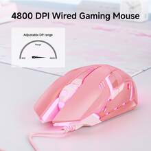 EWEADN Mouse Berkabel Senyap, Umpan Balik Taktil yang Luar Biasa, Desain Ergonomis, Pengalaman Mengetik yang Tenang, Lampu Latar LED, Tombol Tahan Lama, Ideal untuk Pekerjaan Kantor dan Bermain Game di PC/Laptop - View 3