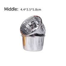 50 Uds. Taza para hornear con revestimiento para magdalenas estilo periódico de tamaño medio para de boda, papel para magdalenas y muffins de tulipán, envoltorio para pasteles a prueba de aceite QJRV - Plata media - Ver 12