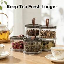 3-Tier Round Handled Spice Storage Box, Multi-Layer Grain Storage Canister, Pepper & Seasoning Storage Container, Multi-Layer Transparent Airtight Food Storage Box, Reusable Material, Suitable For Grains, Coarse Grains, Snacks, Delicacies, Seasonings, Applicable For Refrigerator, Countertop Storage, Home Cabinet Food Organization - Multicolor - View 1