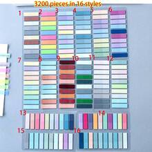 4200/3200/1400/1000/200 hojas de etiquetas adhesivas, paginadas, notas adhesivas, marcadores de libros reescribibles de colores semitraslúcidos y reutilizables, elegantes pestañas de índice con cinta, notas adhesivas transparentes de PET de colores vintage - Multicolor - Ver 14