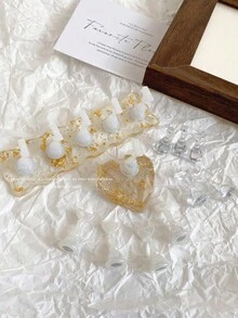 美甲装饰品，渐变粉蓝白红粉色椭圆形和长方形，配5个金色合金支架，韩式美甲饰品配件，美甲展示工具和道具 - 彩色 - 查看 5
