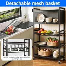HanTai Slim Storage Cart, 5-Tier Small Rolling Cart With Wheels, 12.6" Deep, Bathroom Shelf Trolley For Kitchen, Bathroom, Laundry Room, Rustic Standard 5-Tier - View 10