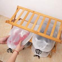 6/12/24Pcs Clear Waterproof Shoe Bags For Travel - Reusable Drawstring Shoe Organizers For Suitcase, Gym, Vacation - Travel Essentials For Women & Men (15.7"X11.8"/40x30cm) - View 2
