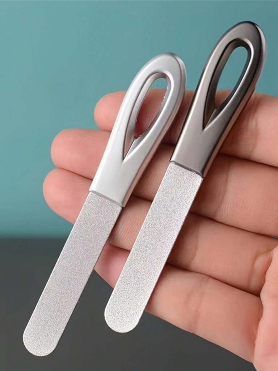 1/10 chiếc Dũa móng tay hai mặt bằng thép không gỉ, dụng cụ tạo hình và đánh bóng móng - Nhiều màu - Xem 1