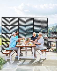 Pantalla de privacidad de metal independiente para patio al aire libre - Panel decorativo resistente a la oxidación | Diseño a prueba de intemperie | Pantalla de privacidad de patio, metal independiente - 47,2 x 70,8 pulgadas - Ver 5