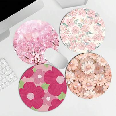 20x20x0.2cm Round Mouse Pad With Non-Slip Rubber Base, Funny Mouse Pad Suitable For Desktop Wireless Computer Mouse, Office & Home, Cute Office Supplies Gift For Women And Girls