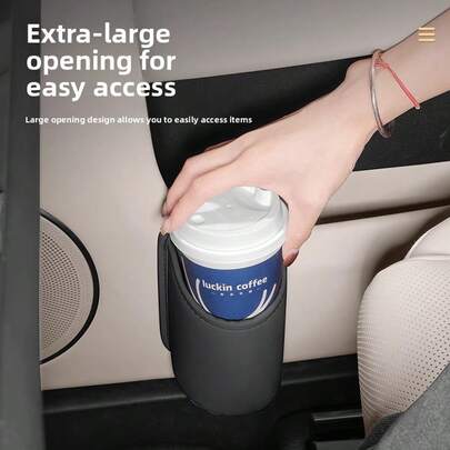 Car Trash Bag With Storage Pocket, Can Be Hung On Car Seat Back And Door, With Cup Holder, Car Interior Organizer Gift Set