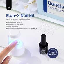 Beetles Gel Nail Kit Short Almond Gift Spree Easy DIY Extension Set Gift For Women - Medium Almond 500pcs (Etch-X Kit) - 查看 2