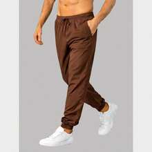 Men's Athletic Tactel Pants With Pockets – Lightweight, Comfortable - Rust Brown - View 2