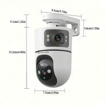 RecorGood 1pc/2pcs 2K Outdoor PTZ Wireless IP Camera, 2.4GHz WiFi Dual Lens Dual Screen Auto Tracking Baby Monitor, Security Camera With Color Night Vision, Two-Way Audio, Auto Tracking And AI Motion Detection - Perfect Gift - White - View 8