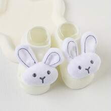 1 Paar süße Kaninchen-Themen Baby Socken, rutschfeste Bootsocken, weich, bequem, atmungsaktiv mit langem Ohr Design in verschiedenen Farben, geeignet für alle Jahreszeiten - Verschiedenfarbig - Übersicht 6