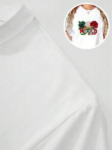 1 Blusa para Mujer, Blusas Hermosas para Mujer, Conjuntos de Ropa para Mujer, Imagen de México, Camiseta 180G Blanco y Negro, Estampado Mexicano Temático, Impresión de Alta Calidad, Cuello Redondo, Corte Holgado Básico, Transpirable, Versátil, Lavable a Máquina, Cómoda, Talla S ~ 3XL, Diario, Casual, Deportiva, Esencial para el Verano. - Blanco - Ver 5