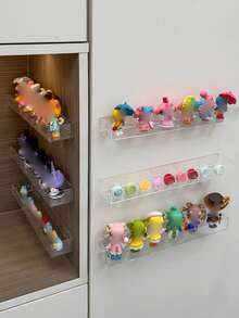 1pc Transparent Display Shelf, Wall Mounted Storage Box, Thickened PS Acrylic Figurine Doll Showcase Cabinet, Multi-Functional Storage & Display Rack - View 3
