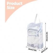 1 pieza/2Pcs Bolsa de lavandería rectangular duradera, hecha de material de malla de panal de poliéster, equipada con cremallera y asa, perfecta para guardar calcetines, ropa interior y ropa de viaje, ideal para la temporada de graduación, la temporada de regreso a la escuela y el verano - Multicolor - Ver 11