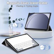 Ốp lưng cho Galaxy Tab A7/ A9 /A11 8.7 inch 2021/2023/2025, vỏ bảo vệ bằng da với chức năng thông minh, chống trầy xước và va đập, trọng lượng nhẹ. - màu đen - Xem 2