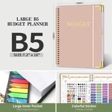 All In One Budget Planner: 12-Month Advanced Buget Book With 450+ Stickers, Expense & Income Tracker & Spending Charts, Includes Colored Pages & Inner Pocket, Money Saving Book,School Office Supplies Adult Gifts Teacher Gifts Mothers Day Gift - B5 - View 4