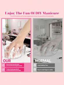 Bộ dụng cụ làm móng gồm bát ngâm acrylic trong suốt, dung dịch tẩy sơn móng tay, dung dịch làm mềm biểu bì và dung dịch làm sạch móng. - Màu tím hoa cà - Xem 8