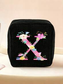 1 Stück Kordstoff minimalistische Reise-Make-up-Tasche, tragbare multifunktionale Aufbewahrungstasche, große Kapazität Damenhygiene-Tasche, neue verdickte Damenhygiene-Aufbewahrungstasche, Menstruationspads-Aufbewahrungstasche, geeignet für den täglichen Gebrauch, Urlaub, Aufbewahrung, Reisen, kann als Geburtstagsgeschenk, Weihnachtsgeschenk, Halloween-Geschenk, Muttertagsgeschenk für Familie, Mutter, Schwester, Freundin verwendet werden - Schwarz - Übersicht 14