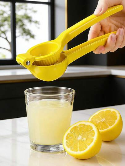 1pc Portable Multifunctional Aluminum Citrus Juicer - Efficient Manual Lemon Squeezer, Easy-Press Design, Non-Slip Handle, Effortless Juicing, No Electricity Needed, Space-Saving Kitchen Tool For Fresh Juice Lovers