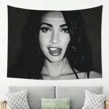 Megan Fox Tapestry - Horizontal Wall Hanging, No Electricity Needed, Polyester Fabric, Perfect For Living Room, Bedroom, Office, Party Decor, Ideal Birthday Or Valentine'S Gift, Party Decoration |   Bold Statement Piece |   Polyester Tapestry, Room Decor - Nhiều màu - Xem 5