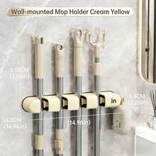 Wall Mounted Mop Holder Clip, No Drilling Bathroom Broom Mop Hanger Adhesive Hook Rack - View 6