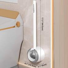 1pc 2026 Toilet Brush And Holder, Bathroom Toilet Brush With Sturdy Handle. Space-Saving, Covered Toilet Brush, Durable, Deep Cleaning. Easy To Assemble, Deep Cleaning, Can Be Hung Or Stood Upright, Essential Toilet Brush For Home, Suitable For Halloween, Christmas, Ramadan, Easter And Other Holidays (White) - Wall-Mounted - View 4