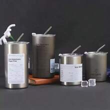 Customizable Stainless Steel Insulated Cold Brew Coffee Cup With Straw - Multicolor - View 2