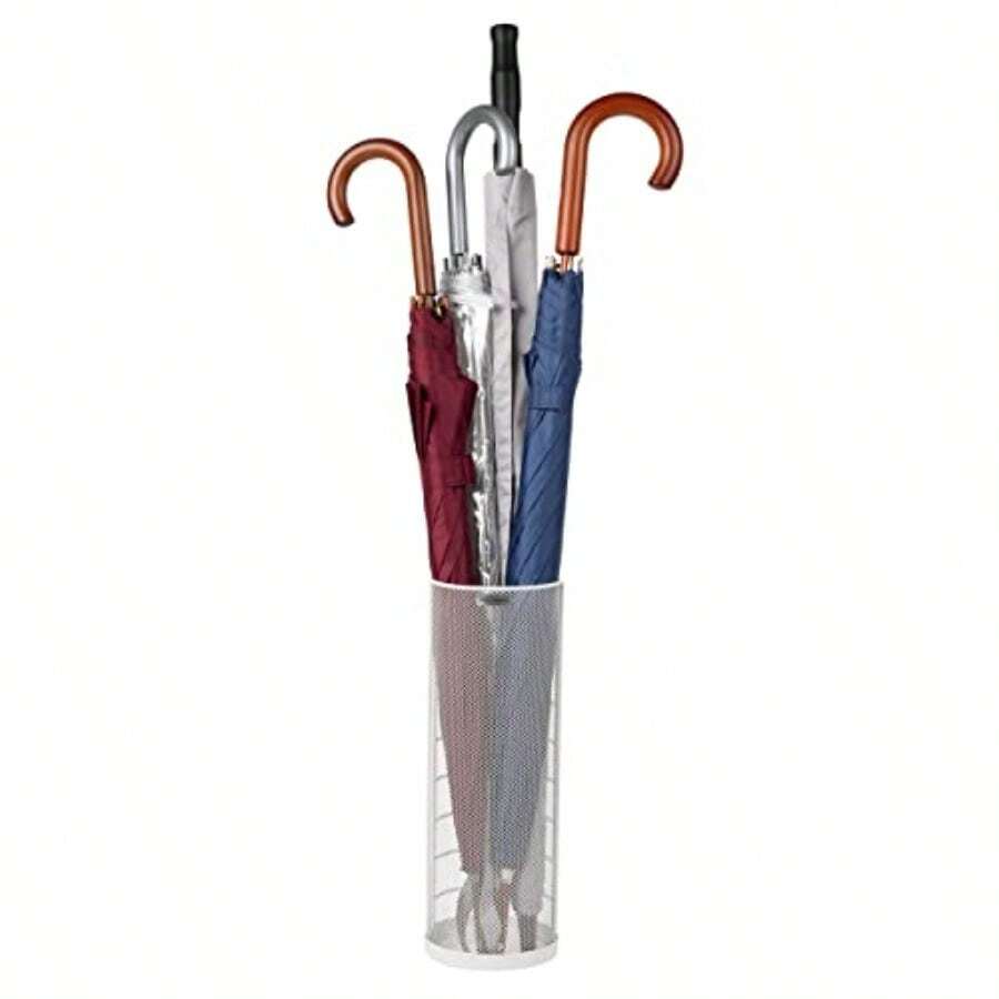Mind Reader UMBHWIRE-Wht Mini Umbrella Stand Rack Holder White - Blanco - Ver 1