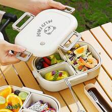 Kotak Makan Siang 3 Kompartemen yang Dapat Dilepas, Kotak Bento Plastik Portabel 800ml dengan Sekat untuk Persiapan Makanan, Microwave, Wadah Makanan Salad Buah Tertutup Tahan Panas, Untuk Dewasa, Pelajar, dan Piknik, Kembali ke Sekolah - MultiWarna - View 6
