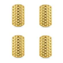 Pendientes rectangulares, con una textura dorada simple y patrones martillados, son adecuados para que las mujeres los usen tanto en la vida diaria como en fiestas - Dorado - Ver 12
