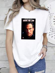 Women T-Shirt Print Above The Law Steven Segal 80's Action Movie T Shirt Long Or Short Sleeves - 白色 - 查看 1