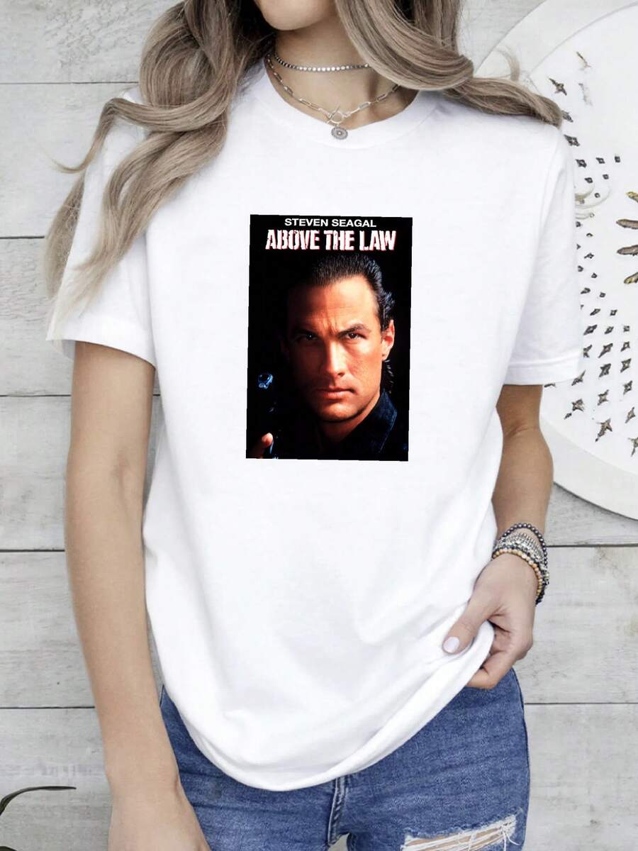 Women T-Shirt Print Above The Law Steven Segal 80's Action Movie T Shirt Long Or Short Sleeves - 白色 - 查看 1