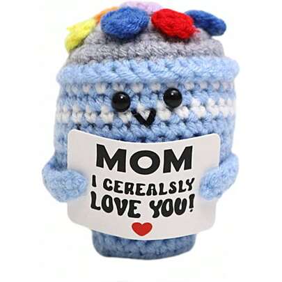 1pc Blue Flower Pier Mother's Day Warm Heart Gift Hand-Crocheted Doll, Hand-Made Stitch By Stitch, Soft, Lovely And Healing Companion, Giving Mom A Gentle And Thoughtful Little Surprise.